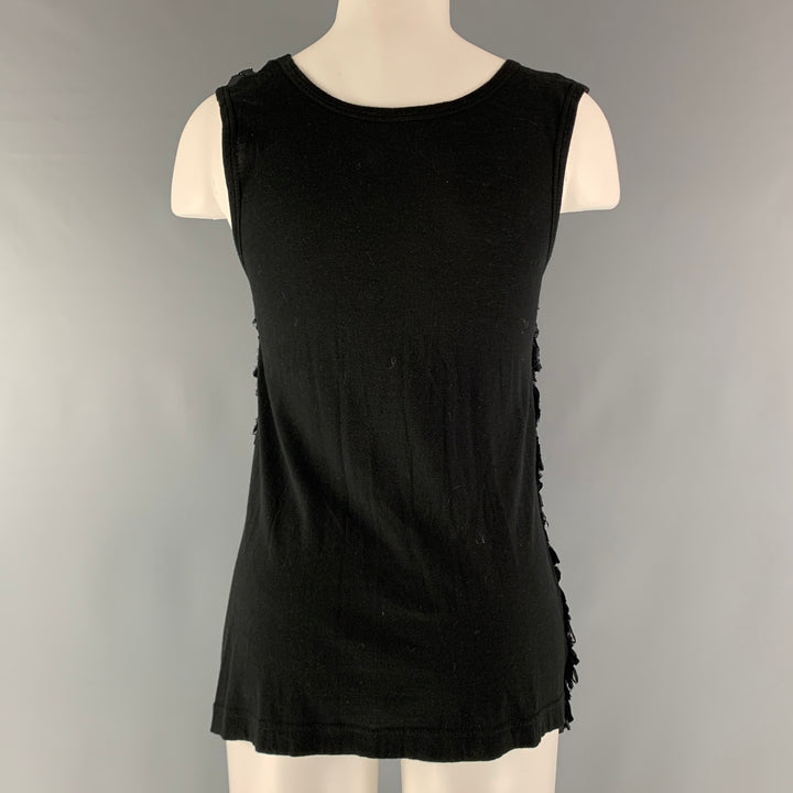 GIVENCHY Size S Black Ruffled Tank Casual Top