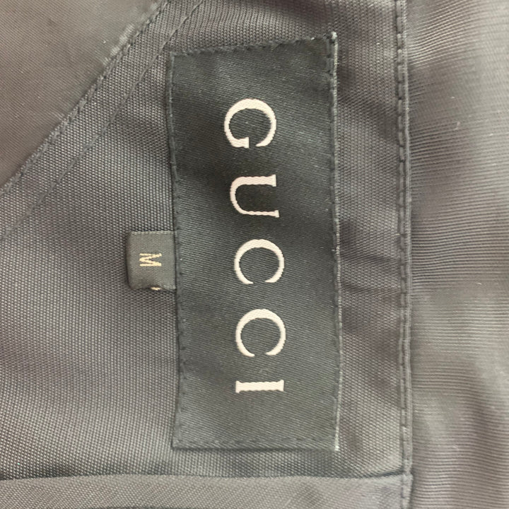 GUCCI Size M Black Nylon Zip Up Jacket