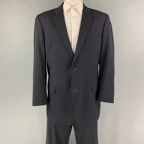 BOSS by HUGO BOSS Talla 48 Traje largo azul marino con solapa de muesca de lana virgen 40