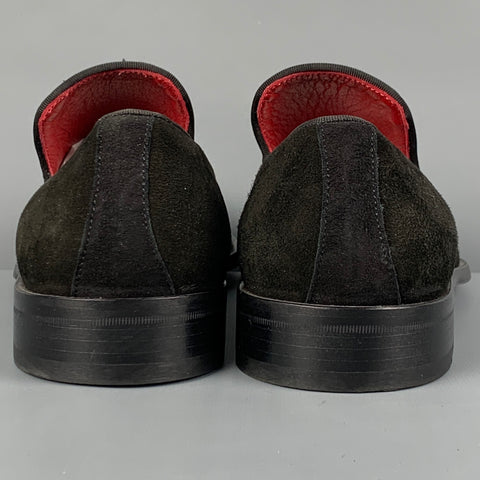 BARNEY'S NEW YORK Size 11.5 Black Suede Slip On Loafers
