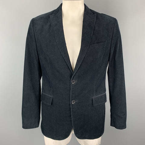BANANA REPUBLIC Size 42 Navy Corduroy Peak Lapel Double Buttoned Sport Coat