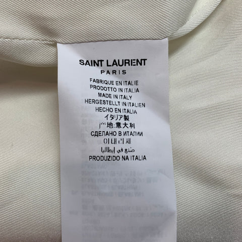 SAINT LAURENT SS 2021 Taille 4 Veste militaire ceinturée en mélange de laine crème