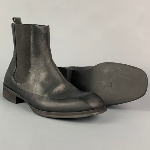THE ROW Size 9 Black Leather Square Toe Boots