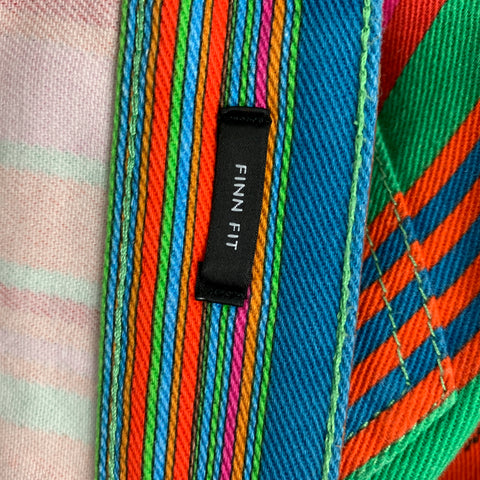 VERSACE Size 36 Multi-Color Stripe Cotton Jean Cut Casual Pants