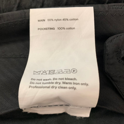 SONG FOR THE MUTE Size 34 Black Textured Nylon Cotton Wide Leg Casual Pants