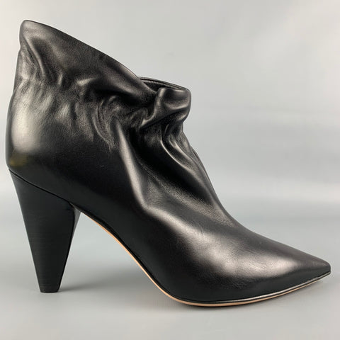 DEREK LAM Botines fruncidos de cuero negro talla 7.5