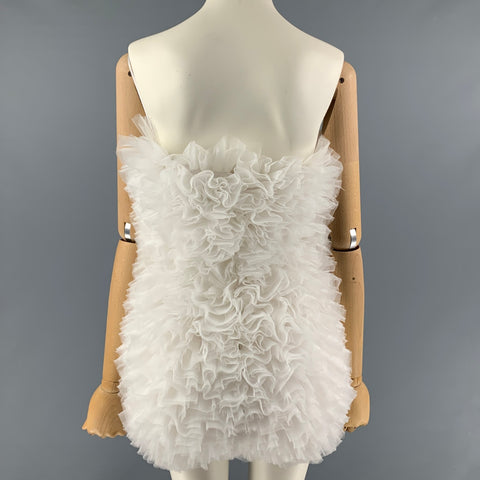 EMILIO PUCCI x TOMO KOIZUMI Taille 2 Combishort en tulle mélangé à volants blanc taille 2