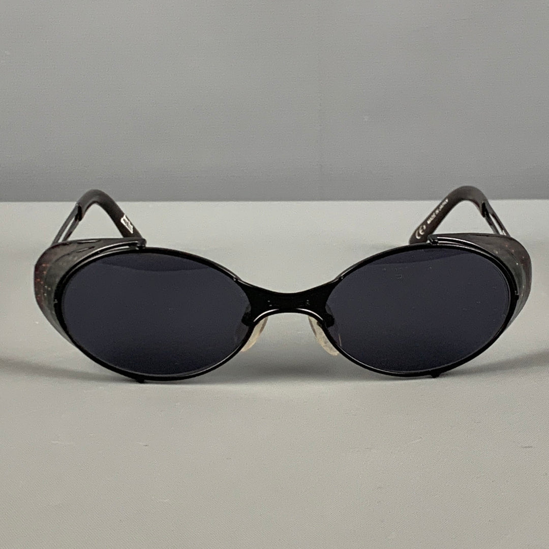 Vintage JEAN PAUL GAULTIER Black Red Metal Steampunk Sunglasses
