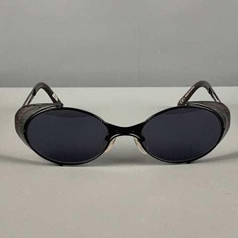 Vintage JEAN PAUL GAULTIER gafas de sol Steampunk de metal rojo negro