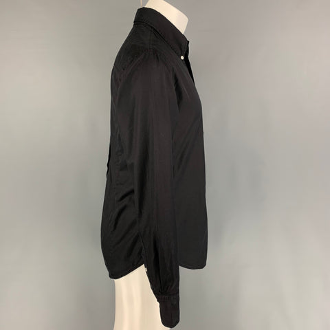BAND OF OUTSIDERS Size L Black Poplin Button Down Long Sleeve Shirt