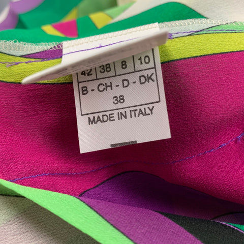 EMILIO PUCCI Size 6 Multi-Color Silk Pleated Mini Skirt