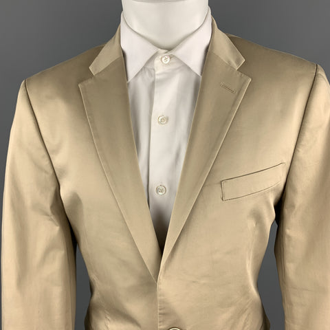 TOMMY HILFIGER Size 41 Khaki Cotton Stretch Notch Lapel  Suit