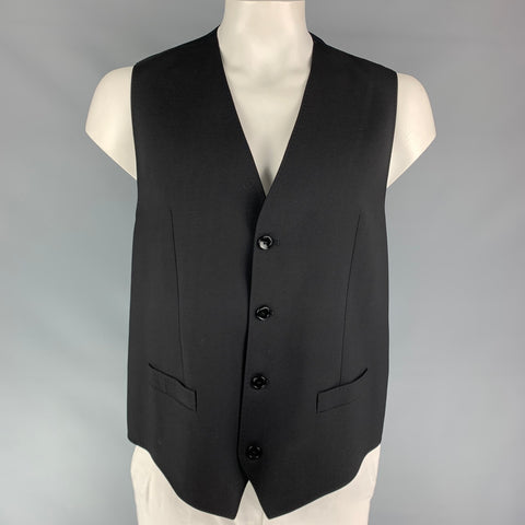 D&G by DOLCE & GABBANA Size 48 Black Viscose Blend Vest