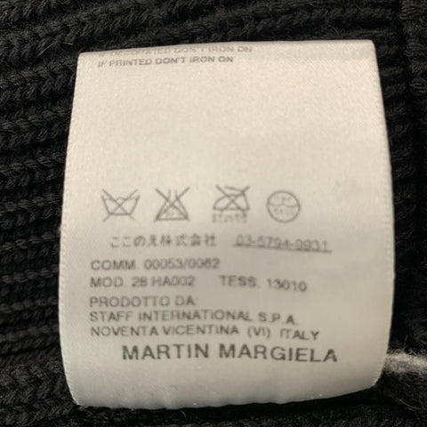 MARTIN MARGIELA Size M Black Knit Wool Zip Up Vest