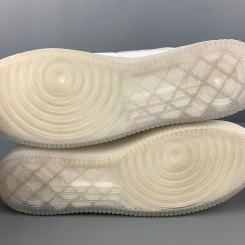 NIKE Talla 10.5 Zapatillas bajas de cuero de telas mixtas blancas