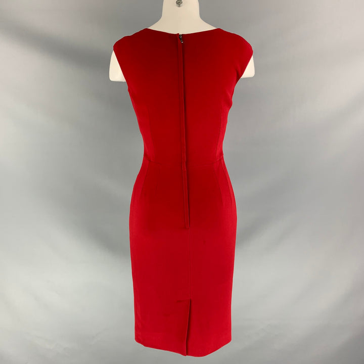 DOLCE & GABBANA Size 6 Red Viscose Blend Solid Sleeveless Mid-Calf Dress