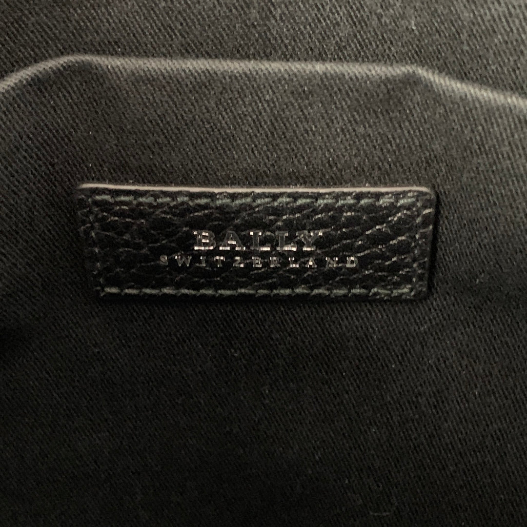 BALLY Black Pebble Grain Leather Shoulder Bag