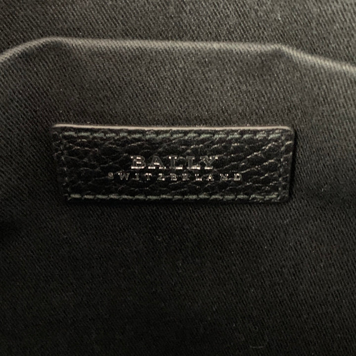 BALLY Black Pebble Grain Leather Shoulder Bag