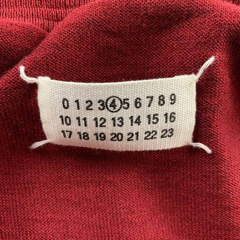 MAISON MARTIN MARGIELA Size S Burgundy Wool Cardigan