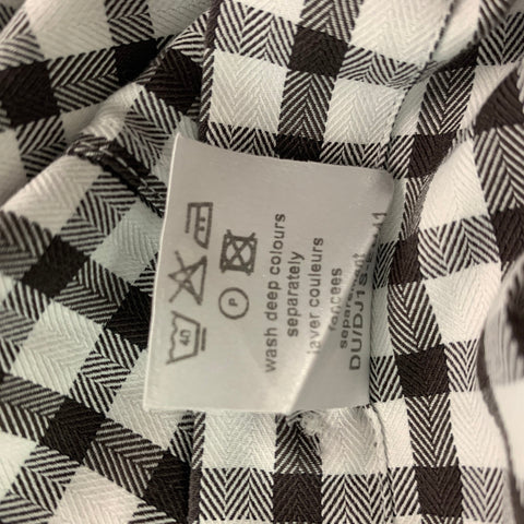 DUNHILL Size L Brown & White Checkered Cotton Button Down Long Sleeve Shirt