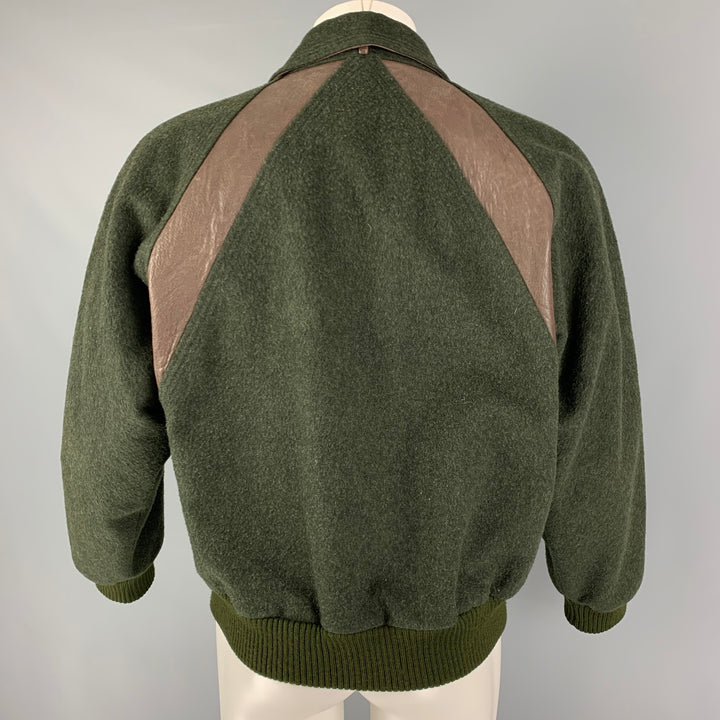 Vintage GUCCI Size 38 Green Forest Green Mixed Materials Wool Jacket