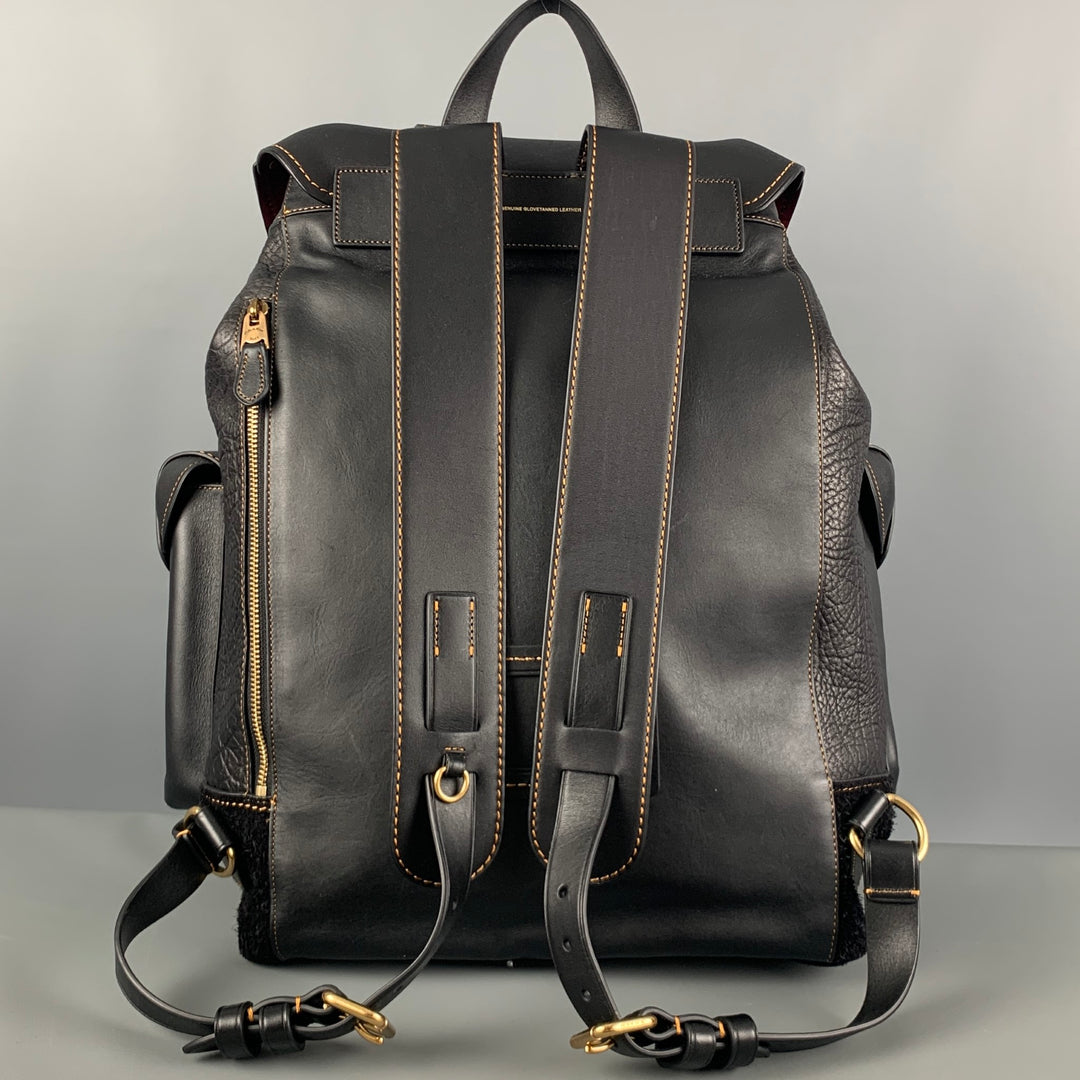 COACH Black Leather Suede Backpack Bags