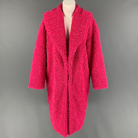 ALICE + OLIVIA Abrigo con cuello chal texturizado de poliéster rosa talla XS