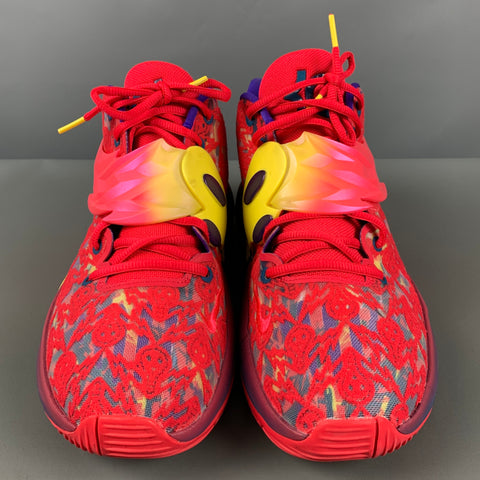NIKE Size 11.5 Red Multi Color Abstract Mixed Materials High Top Sneakers