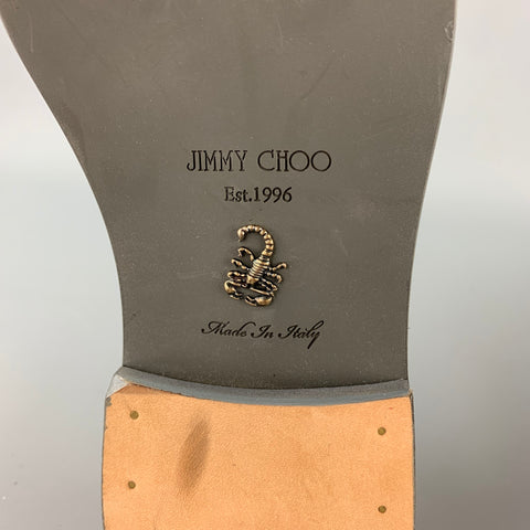 JIMMY CHOO Size 8 Tan Camouflage Leather Double Monk Strap Loafers