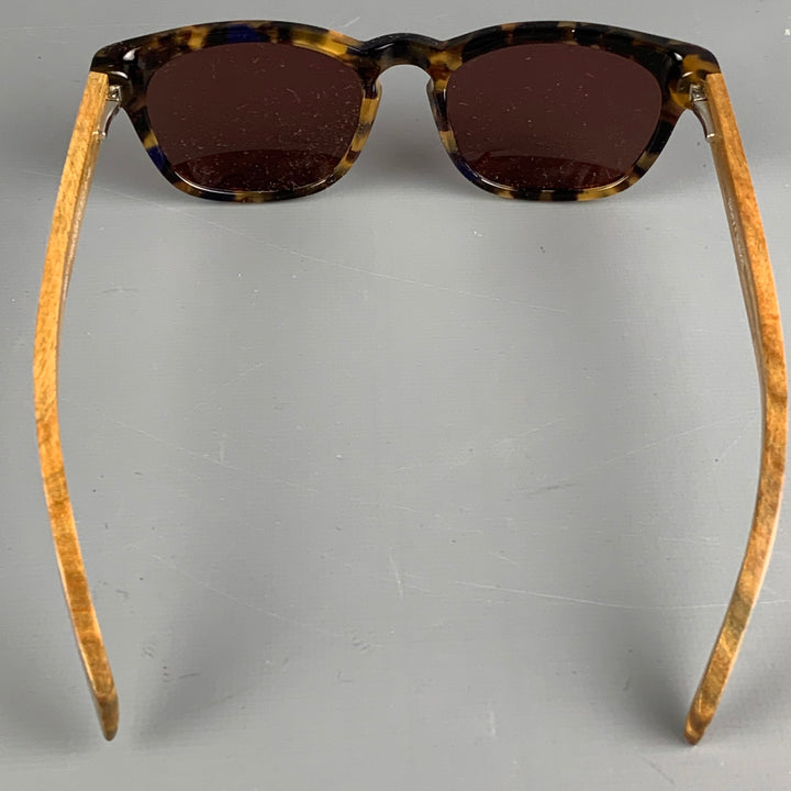 IVORY+ MASON Tortoise Shell Natural Acetate Wood Sunglasses