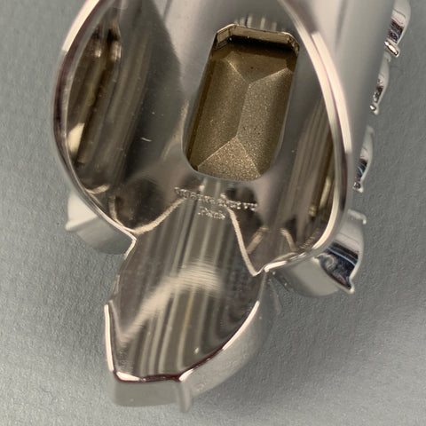 ON AURA TOUT VU PARIS Rhodium Plated Swarovski Crystal Elongated Ring