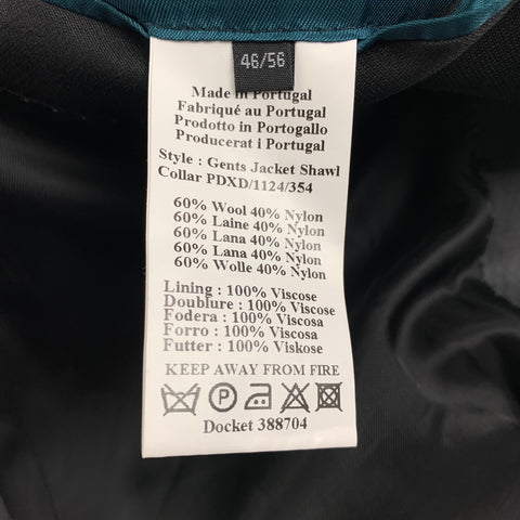 PS by PAUL SMITH Size 46 Dark Gray Diamond Shawl Collar Black Sport Coat