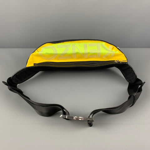 Sac ceinture en nylon avec logo néon jaune KENZO