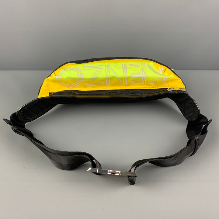 Sac ceinture en nylon avec logo néon jaune KENZO