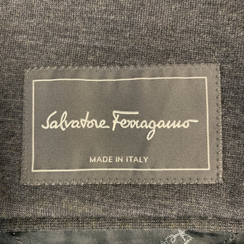 SALVATORE FERRAGAMO Taille 36 Charcoal Wool Blend Notch revers Poches Sport Coat Jacket
