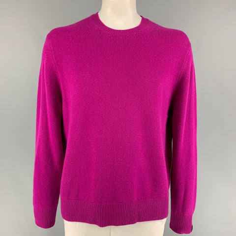 RAG & BONE Size XXL Fuchsia Knitted Cashmere Crew-Neck Sweater