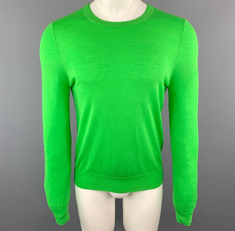 PAUL SMITH Size S Green Merino Wool Crew-Neck Pullover Sweater