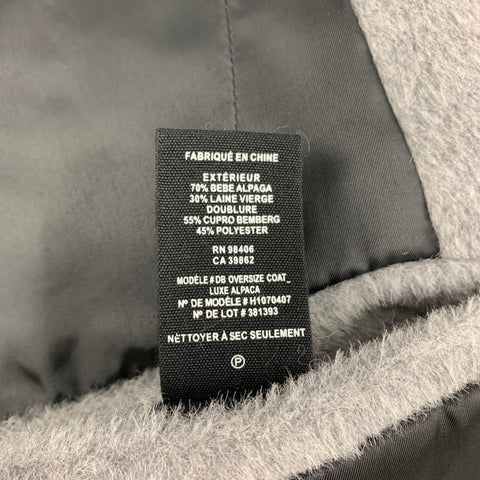 THEORY Size XS Light Grey Textured Baby Alpaca Wool Coat
