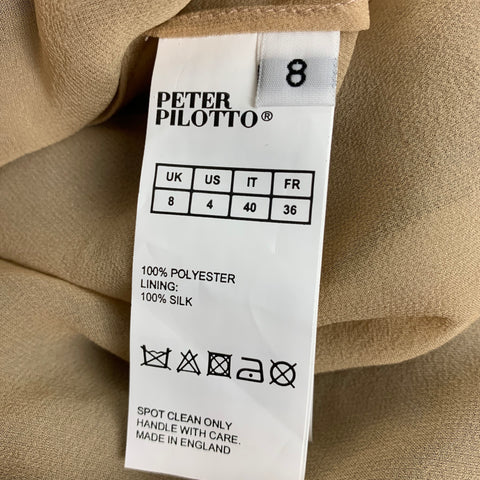 PETER PILOTTO Size 8 Purple Blue Polyester Embroidered Sleeveless Cocktail Dress