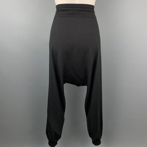 VANESSA BRUNO Talla 4 Pantalón de vestir con cordón de poliéster texturizado negro