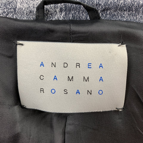 ANDREA CAMMAROSANO Size XL Black & White Jacquard Cotton Sport Coat