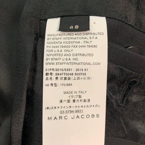 MARC JACOBS Size 38 Black Wool Polyester Tuxedo Sport Coat