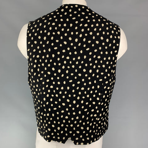 VERSACE CLASSIC Size 46 Black & White Dots Viscose Blend Vest