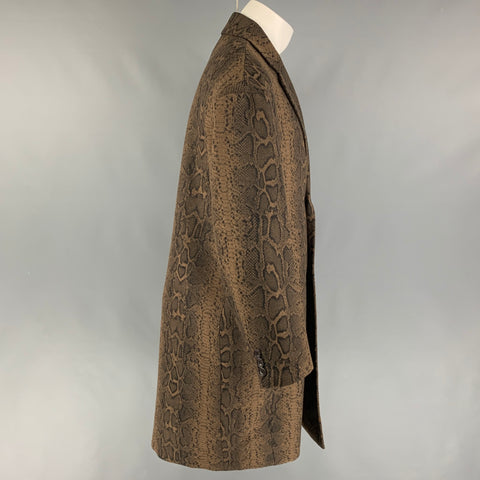 MISTER GENTLE MAN Fall 2019 Size S Brown Black Snake Print Acrylic Blend Coat