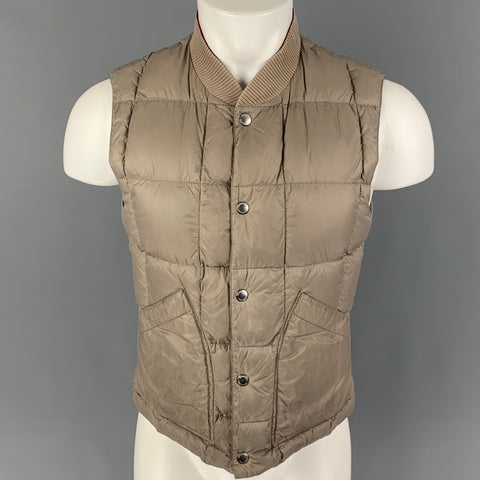 BRUNELLO CUCINELLI Chaleco reversible acolchado rojo topo talla S