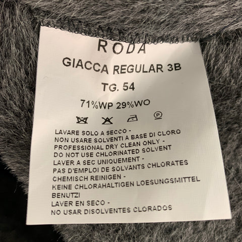 AFTER 6pm RODA Size 44 Grey Textured Wool Blend Single breasted Sport Coat