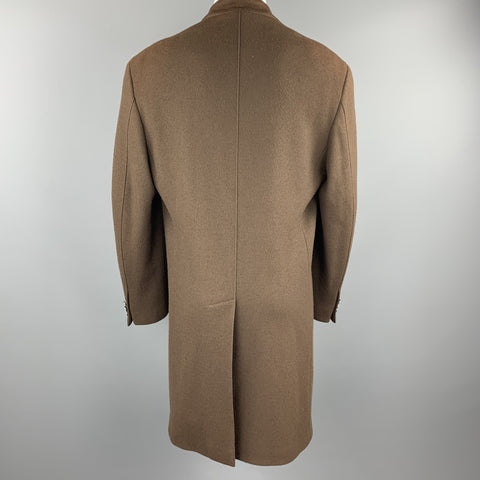 THIERRY MUGLER Size 40 Brown Wool High Collar Hidden Placket Coat