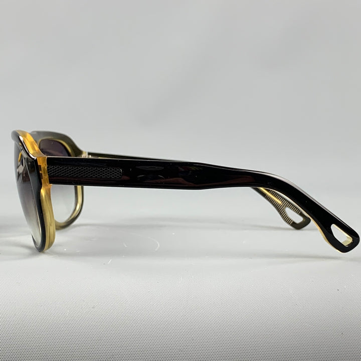 DITA Black Acetate Drop Sunglasses