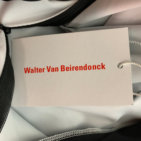 WALTER VAN BEIRENDONCK SS19 Size M Black Graphic Nylon Jersey Bike Top