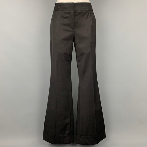 KAUFMAN FRANCO Talla 10 Pantalón de vestir de pierna ancha de lana negra